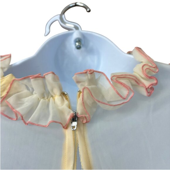 Vintage Union Jeri Morton Sleep Jumpsuit White Pink Lace Sheer Size Medium - Picture 7 of 14